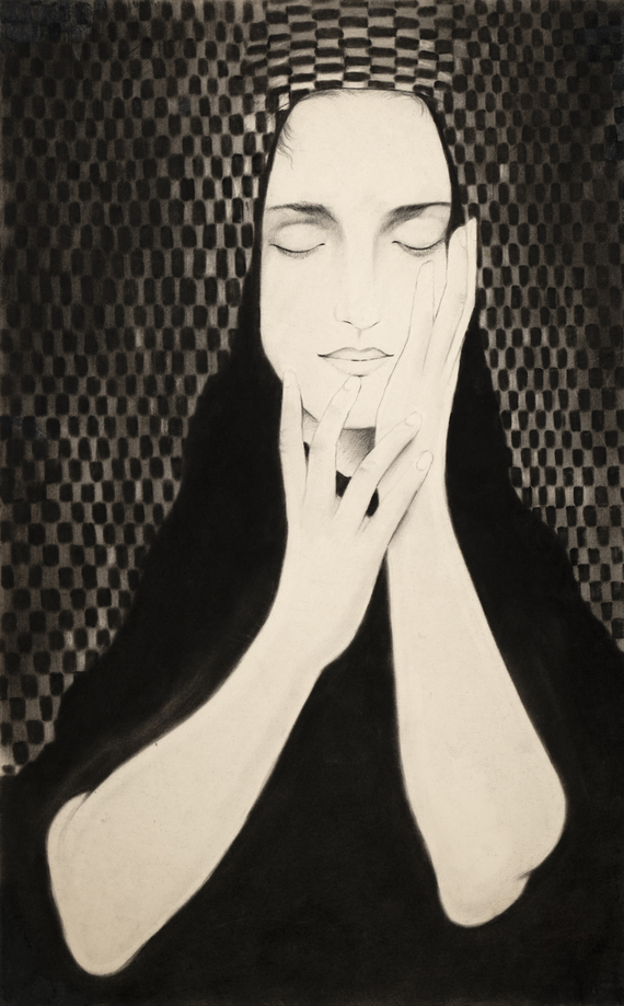   - Femme au voile &agrave; damiers noirs et blancs